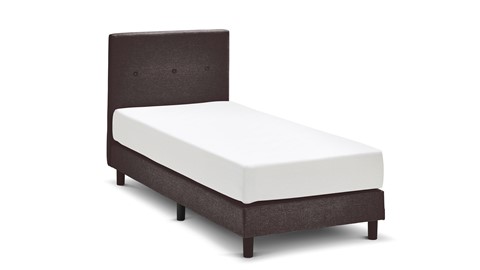 Boxspring Illinois vlak met Bridge matras, donkergrijs