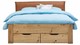 Bed Space met lederlook hoofdbord en opbergladen, eiken + bruin
