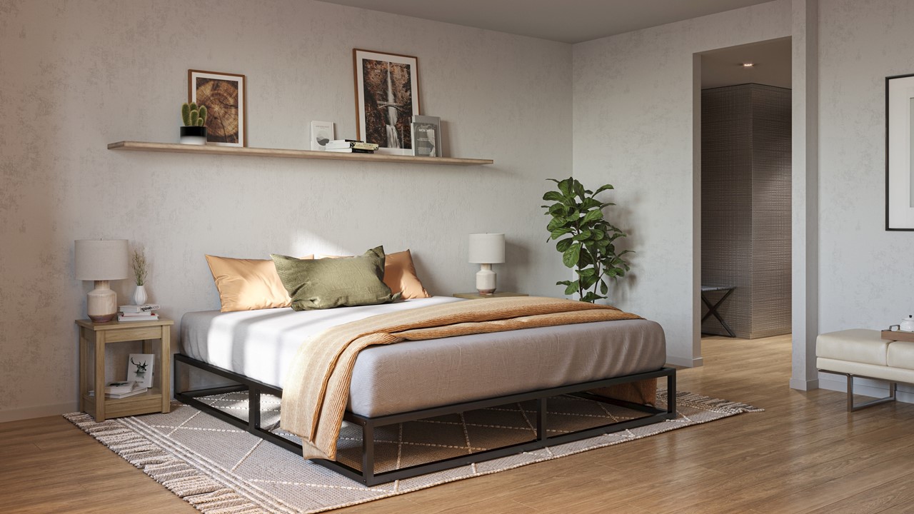 Op grote schaal staart lever Emma Metal bed met Essential matras | Beddenreus