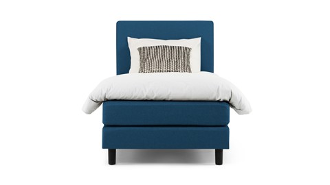Boxspring California vlak met gestoffeerd matras 1-persoons, blauw