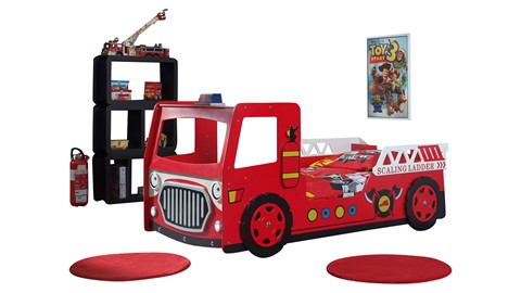 Bed Fire truck, rood