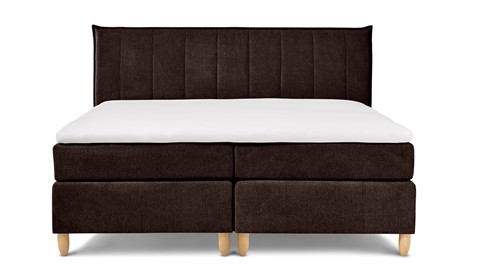 Boxspring Edge vlak met gestoffeerd matras, europa donkerbruin