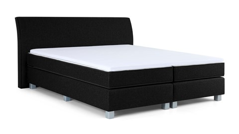 Boxspring Morero vlak met gestoffeerd matras, zwart