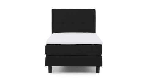Boxspring Illinois vlak met gestoffeerd matras 1-persoons, zwart