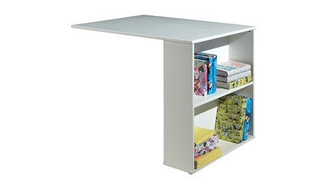 Halfhoogslaper Scott met bureau en boekenkast, wit