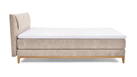 Boxspring Nove vlak met gestoffeerde matras, beige