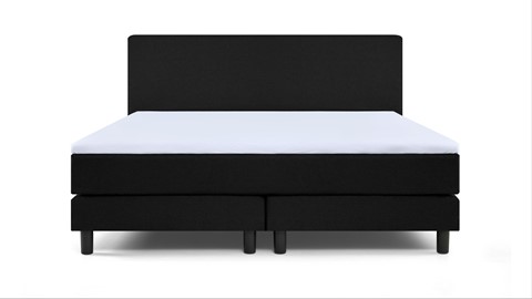Boxspring California vlak met gestoffeerd matras 2-persoons, zwart