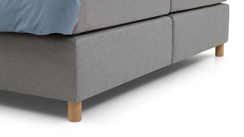 Boxspring Grid vlak met gestoffeerd matras, donkergrijs