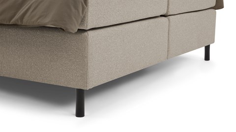 Boxspring Stripe vlak met gestoffeerd matras, lichtgrijs