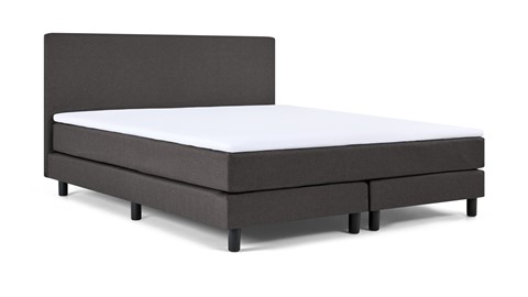 Boxspring Boston vlak met gestoffeerde matrassen, donkergrijs