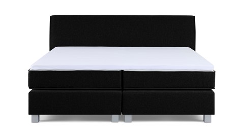 Boxspring Morero vlak met gestoffeerd matras, zwart