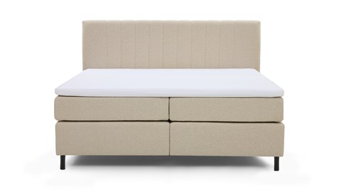 Boxspring Stripe vlak met gestoffeerd matras, desert