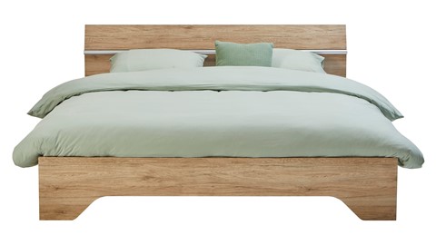 Bed Wald met lattenbodem en polyether matras, eiken