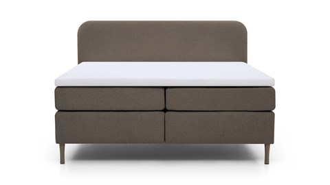 Boxspring Round vlak met gestoffeerd matras, antraciet