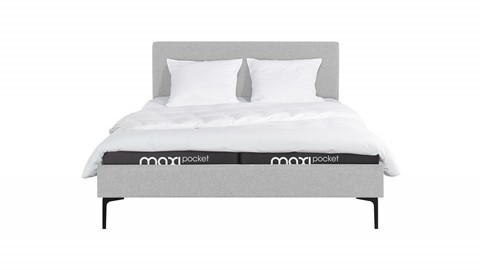 Bed Novel met lattenbodem en Maxi Pocket matras, lichtgrijs