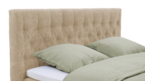 Box Diamond verstelbaar met gestoffeerd matras, beige