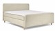 Boxspring Round vlak met gestoffeerd matras en voetbord, beige