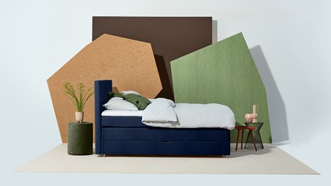 Opbergboxspring Square met gestoffeerd matras, floyd donkerblauw