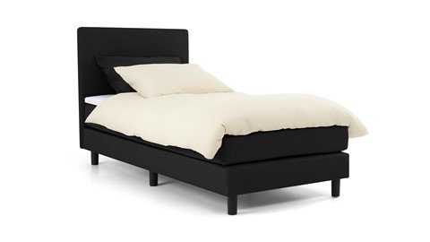 Boxspring Boston vlak met gestoffeerd matras, zwart