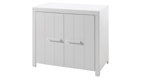 Commode Erik met 2 deuren en opzetstuk, wit
