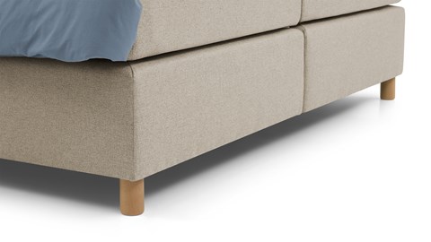 Boxspring Grid vlak met gestoffeerd matras, beige