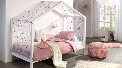 Textielset voor huisbed Dallas, wit