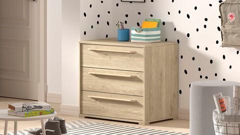 Commode Sam met 3 laden, eik