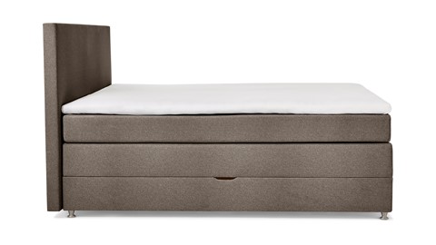Opbergboxspring Square met gestoffeerd matras, europa lichtgrijs
