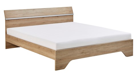 Bed Wald met lattenbodem en polyether matras, eiken