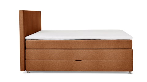 Opbergboxspring Square met gestoffeerd matras, europa bruin