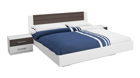 Bed Soria, wit/grijs