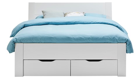 Bed Space met hoofdbord en opbergladen, wit