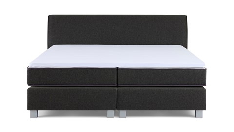 Boxspring Morero vlak met gestoffeerd matras, charcoal