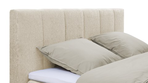Boxspring Cloud vlak met gestoffeerd matras, beige
