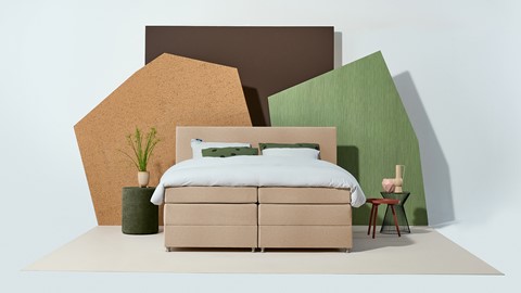 Opbergboxspring Square met gestoffeerd matras, floyd beige