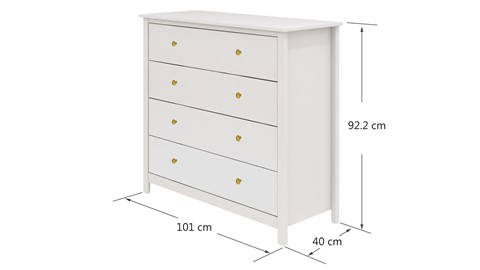 Commode Luna 4 laden, white