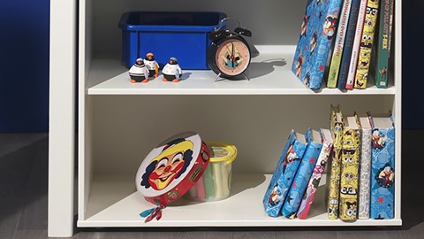 Halfhoogslaper Pino met Bureau en boekenkast, wit