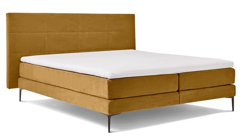 Boxspring Blocks vlak met gestoffeerd matras, geel