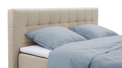 Boxspring Grid vlak met gestoffeerd matras, beige