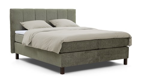 Boxspring Cloud vlak met gestoffeerd matras, thyme