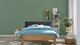 Bed Space met gestoffeerd hoofdbord, eiken + grijs