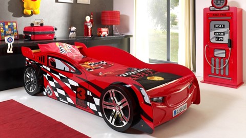 Bed Night speeder raceauto, rood