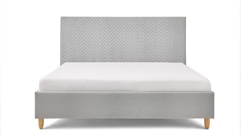 Bed Luxe met hoofdbord Arrow, grijs