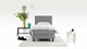 Boxspring Illinois vlak met gestoffeerd matras 1-persoons, lichtgrijs