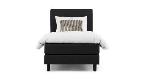 Boxspring California vlak met gestoffeerd matras 1-persoons, zwart