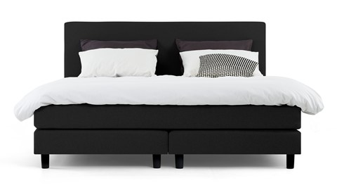 Boxspring California vlak met gestoffeerd matras 2-persoons, zwart