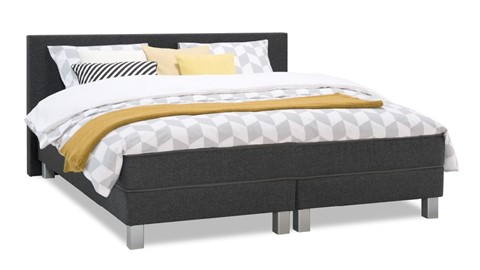 Box Kerry deluxe vlak met gestoffeerd matras, charcoal