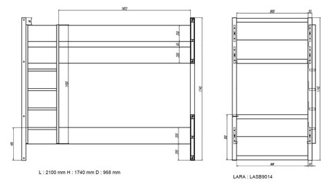 Stapelbed Lara, wit