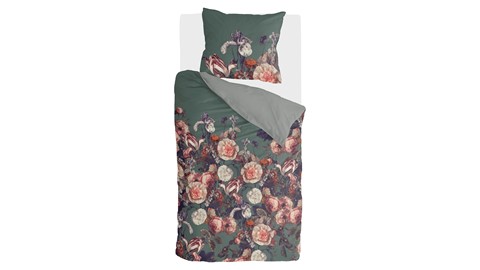 Dekbedovertrek Flower Bomb, groen
