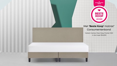 Box Lowen Plus vlak met Easy pocket 300 matras, grey beige